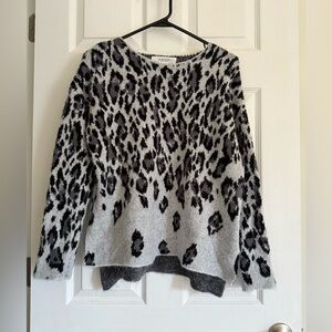 Workshop Republic Clothing Leopard Cheetah Animal Print Sweater XS Cozy Warm